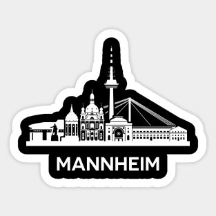 Mannheim Skyline, white Sticker